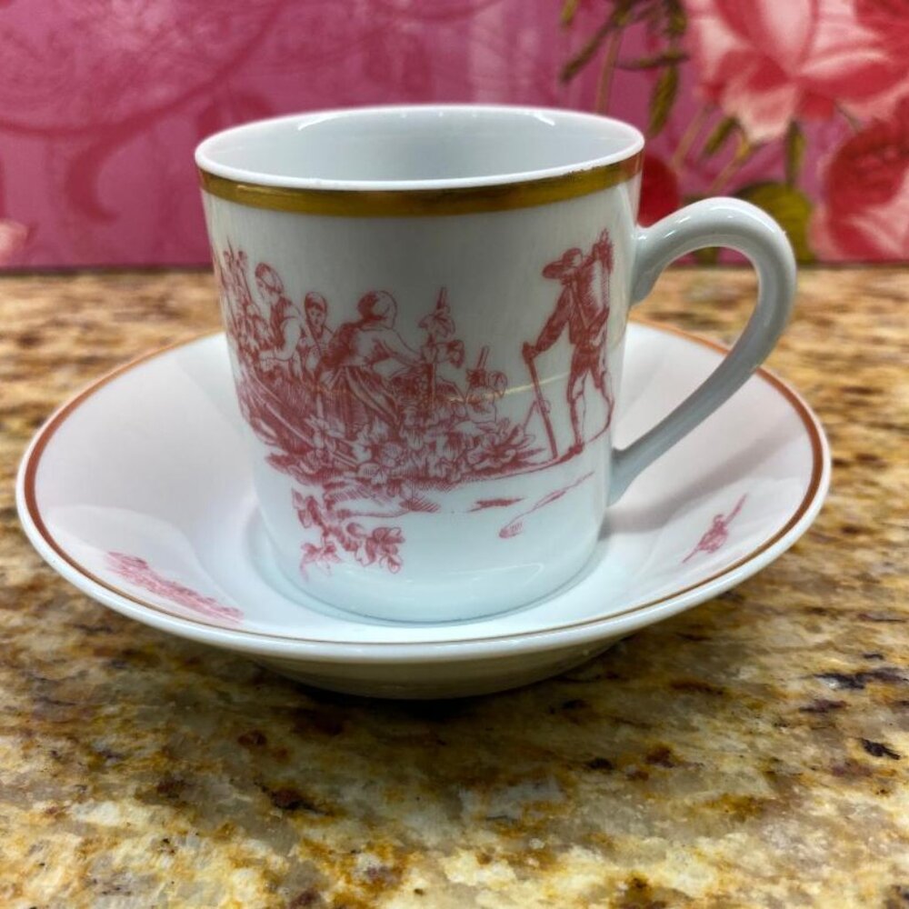 Vintage Limoges Demitasse Cup & Saucer ~ Les Quatres Saisons